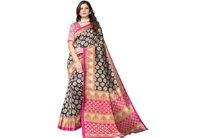 Yashika Damen Art Seide gedruckt Sari mit Bluse Stück