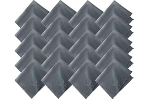 Xcdhemde® 20 Piezas Gamuza Limpia Gafas de- 15x18cm, Paño de Limpieza de Microfibra, Utilizado para Limpiar Lentes, Gafas, Pantallas, Teléfonos Móviles y Computadoras, Reutilizable (Gris)