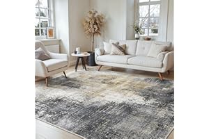 BEIMO Tappeto Salotto Pelo Corto, Moderno Tappeto Camera Da Letto, Tappeti Antiscivolo Lavabile, Grande Tappeti Astratto per Cameretta, Soggiorno, Sala, Scendiletto, Grigio, 160x230cm