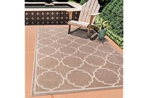 SANAT Dywan do użytku w pomieszczeniach i na zewnątrz, odporny na działanie wody, na taras, do ogrodu, kuchni, łazienki lub salonu – beżowy, 140 x 200 cm