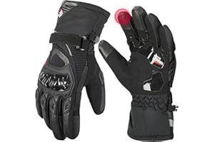 KEMIMOTO Zimowe rękawice motocyklowe, zimowe rękawiczki motocyklowe z funkcją ekranu dotykowego, wodoodporne, do jazdy na motocyklu, jazdy na nartach, skuterze