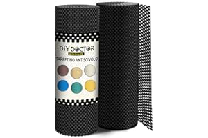 DIY Doctor Rotoli Antiscivolo (2 Pezzi) 190 x 30cm – Tappetino in Gomma per Tappeti, Moquette e Pavimenti Laminati – Nero