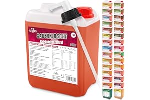 C.P.SPORTS C.P. Sports 5 Liter Getränke Sirup Getränkekonzentrat für ca. 400 Liter Fertiggetränk Vitamine Quellwasser Sportgetränk Konzentrat versch. Sorten inkl. DOSIERSPENDER mit L-Carnitin (Sauerkirsch)