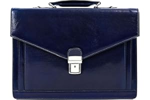 Time Resistance Aktentasche für Herren, 100% Leder – handgefertigt in Italien – Arbeitstasche – Laptoptasche – Businesstasche – stylische Umhängetasche