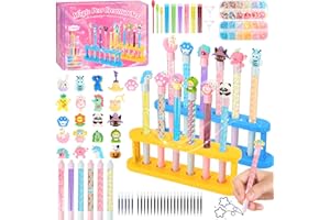 MOMOSTAR Atelier des Stylos Creatif Enfant, Fabrique a Stylo avec 80 Accessoires, Kits de Loisirs Créatifs Fille 5 6 7 8 Ans, Activité Manuelle Enfant, Jouet Cadeau Anniversaire aux Garcon Fille