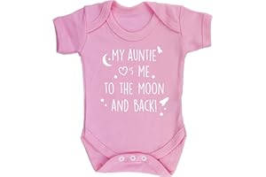 Hippowarehouse My Auntie Loves Me to The Moon and Back Baby Vest Bodysuit (Short Sleeve) Boys Girls