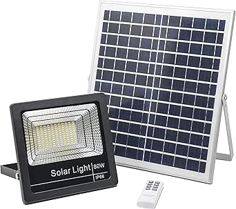 Solarlampen Für Außen 80W, Solar Strahler 4000K Aussen Fernbedienung