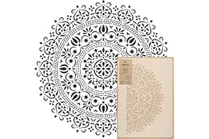 NAKLEO Mandala Pintura Plantilla Grande - Diámetro 89 cm - Oriental Círculo Geométrico Ornamento - Plantilla de Plástico Reutilizable para Paredes