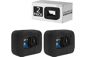 Geekria för Creators vindskydd i skum kompatibelt med GoPro HERO 13/12/11/10/9 actionkamera, vindljudsreducerande lock för hö