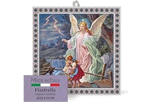 F.LLI BONELLA FRATELLI BONELLA - Piastrella Ceramica 20x20 cm Raffigurante l'Angelo Custode - Figura Sacra