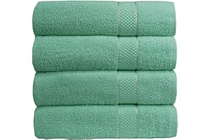 BELLACASA Casabella Juego de 4 toallas de baño 100% algodón egipcio súper suave