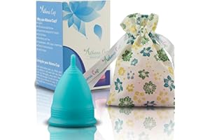 ATHENA CUP Coupe Menstruelle Athena - Garantie Sans Fuites Ou Démangeaisons - Silicone Très Douce Et à Peine Perceptible - Taille 2, Bleu Mat