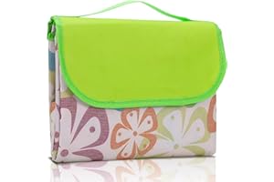 Meng Jiaran Picnic Blanket Waterproof Foldable 200 X 200cm Large Beach Blanket Picnic Mat With Carry Handle Outdoor Carpet For Beach Park Camping Hiking Family Playground