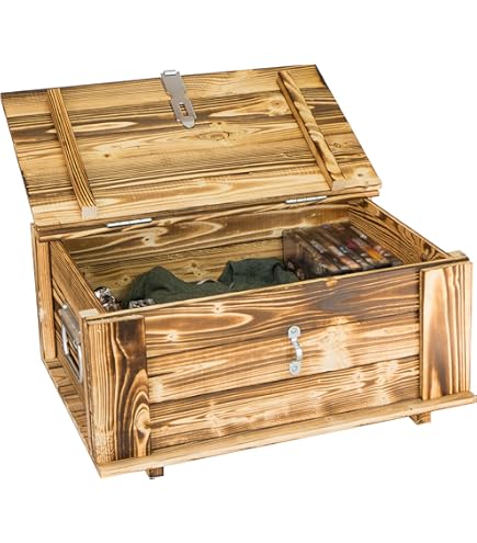 Kistenkolli Altes Land Grote gevlamde houten kist met deksel en laden 85 x 39 x 40 cm bruiloft schatkist speelgoedkist tuin kist bank opbergruimte zitbank opbergkist met grote capaciteit woonkamer