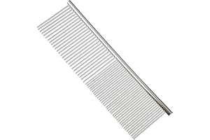 ‎SCARLET BIJOUX scarlet pet | Fellpflegekamm »Fury« aus Edelstahl 19 cm lang; geeignet für Verfilzungen; Knoten und Fellpflege; für Hunde und Katzen (ca. 19 x 3,5 cm)