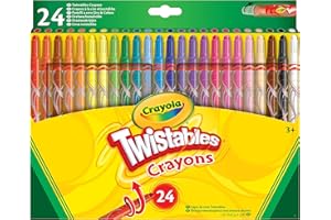 CRAYOLA Twistables Colouring Crayons - Assorted Colours (Pack of 24), Simply Twist for More Colouring Fun - No Need to Sharpen! Ideal for Kids Aged 3+