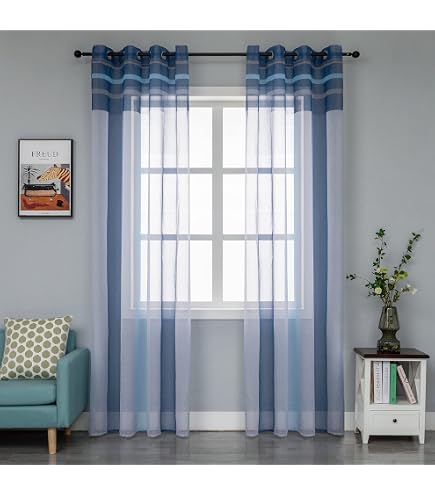 SIMPVALE 2 Pezzi Tende Voile Trasparenti per Finestra, Soggiorno, Camera e Balcone (Larghezza 140 cm/Altezza 250 cm, Bianco