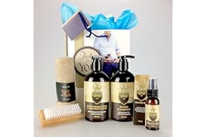 GIFTHAMPERZ My Beard Hamper Gift Set - Great Selection to Include - Shampoo - Oil - Moisturizer - Brush Great for Birthday Christmas Dad Boyfriend Male