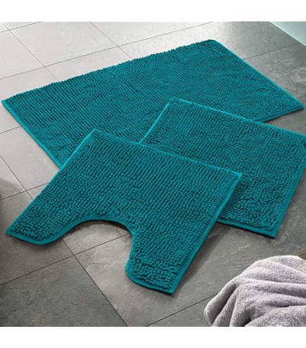 Spirella Tappetino da Bagno Tappetino da Doccia „Kito Morbido Pelo Lungo in Microfibra Antiscivolo Utilizzo con Riscaldamento a Pavimento Asciugatura Rapida 55x65 cm Ice Berry Grigio