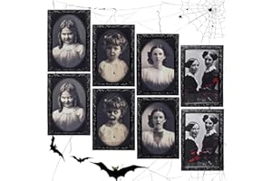 Rebundex Halloween Deko Outdoor Indoor Gruselig 4 Stück Halloween Deko Garten horror Deko für Halloween grusel horror Figuren Spukfotos mit wechselndem Gesicht