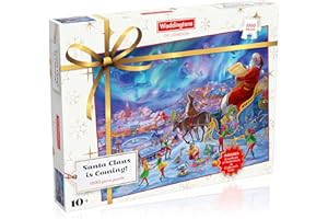 Winning Moves Waddingtons Christmas 1000 Piece Jigsaw Puzzle Game 2021 Edition, Piece together this colourful and detailed Christmas scene, a great festive present or stocking filler for ages 10 plus