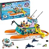 LEGO Friends Catamarano di Salvataggio, Barca Giocattolo con Figure di Animali e Sottomarino, Regalo per Bambine, Bambini, Ra