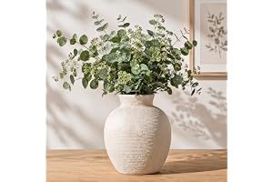 Winter Shore Vintage Blomvas i Keramik, Beige Rustik Heminredning, 19 cm