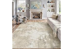 PureCozy Tappeto Salotto Moderno Astratto 200x300 cm Tappeti Grande Camera Da Letto, Tappeto Vintage Corridoio Antiscivolo Lavabile Pelo Corto per Soggiorno,Cucina, Ufficio, Interno,Beige