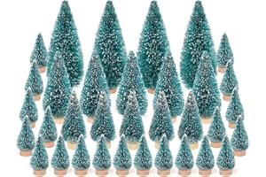 ‎AEELIKE Aeelike 34 Stück Künstlicher Weihnachtsbaum Mini, 12,5cm / 8,5cm / 6,5cm / 4,5cm Grün Kleine Weihnachtsbäume, Mini Tannenbaum deko für Tischdeko, DIY Schaufenster