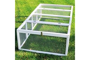 Zooprinz Premium Freilaufgehege Rabbit Run für draußen - ideal für Kleintiere - Besonders Stabiler und großer Holzrahmen - Mobiler Freilauf Hasenstall in Weiß
