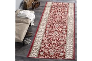 CARPETO RUGS Mazovia Alfombra de Pasillo Larga - Design Oriental Moderno Pelo Corto - Alfombras de Pasillo por Metros - Alfombras para Pasillos Largos - Moqueta por Metros - Rojo Borgoña 1-70x180 cm