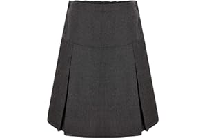 LUXE DIVA Girls School Skirt Uniform Pleated Black, Grey, Navy, Green & Charcoal Grey