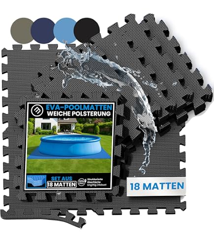24x Fallschutzmatten 50x50x4cm – Schwarz – Aus Recycling-Gummi – Für Pool, Schaukel, Spielturm & Kinderbereich