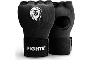 FIGHTR® Premium Gel Boxe Bandes - enfilage Rapide et Haute stabilité | Gants en Gel pour la Boxe, Le MMA, Le Muay Thai et Les Arts Martiaux | avec Bande Longue