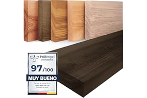 LAMO Manufaktur Estante de Madera, Estante sin Soportes, Estante Colgante, Modelo Pure, Negro 70cm, LWG-01-A-004-70