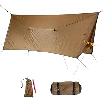 Amazonas Ultra-Light Adventure Wing Tarp 680 g Zelt-Ersatz mit 360° Wetterschutz Maße 320 x 255 x150 cm Packmaß 28 x 12 cm in Braun Sport & Freizeit