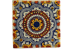 Tumia LAC Azulejos Mexicanos Artesanales de Talavera de 10.5cm