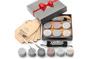 Amerigo Deluxe Whisky Steine Geschenkset - Sei Anders bei der Geschenkauswahl - Geschenke für Männer - Whisky Stones Gift Set