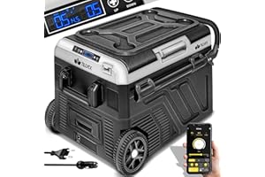 tillvex® Glacière à Compresseur | Congélateur Electrique avec Contrôle WiFi-APP, Port USB, 12/24 V 230V | Réfrigérateur jusqu'à -20 °C pour Voiture, Camion, Bateau, Camping-Car, Camping (Gris, 40 L)