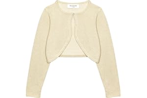 Bolerose Filles Manche Longue Boléro Scintillante Enfants Cardigan