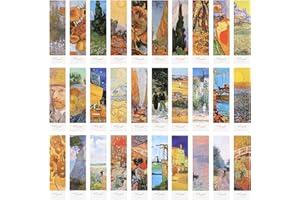 AVECMOI Van Gogh Peintures à l'huile Art Marque-pages, 30PCS Vintage Creative Signets Cadeaux pour les Amoureux des Livres, Enseignants, Étudiants, Amis, Femmes, Hommes