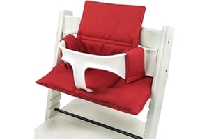 BAMBINIWELT BY RAFAEL K. BAMBINIWELT poszewka zastępcza, zestaw poduszek na wysokie krzesło/krzesło dziecięce Stokke Tripp Trapp, zmniejszenie siedziska (melylowany czerwony ORGI.) XX