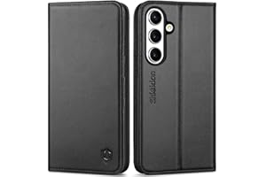 SHIELDON Etui do Galaxy S25 Plus 6,7 cala, etui z prawdziwej skóry z podstawką na karty, blokada RFID pełna ochrona magnetyczna kompatybilna z Galaxy S 25 2025 - Czarny frędzel