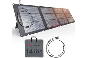 LPDISPLAY 6.35kg Solarpanel faltbar 200W, IP67 ETFE-Beschichtung Geschützt, 23,5% Umwandlungsrate, Solarpanel für Camping-Notfälle im Freien