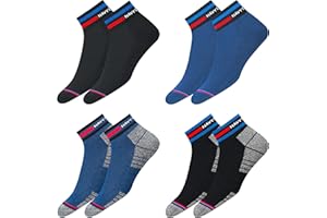 NAVYSPORT Originals Amortyzowane bawełniane skarpetki do kostki dla mężczyzn i kobiet, Różne zestawy łączone 4 pary