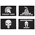 Tactical-Black Flag Patch Set, 2x3 inch, Embroidered, Hook and Loop, Military and Tactical Accessory for Clothing-Jackets-Hats-Backpacks (Set 1)