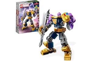 LEGO 76242 Marvel L’Armure Robot de Thanos, Figurine Avengers, Jouet de Construction, avec Gant de l'Infini, Cadeau Super-Héros, Enfants 6 Ans
