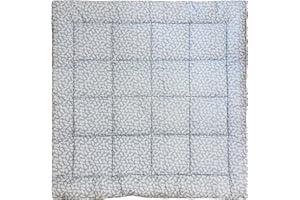 MOLIS & CO molis&co - Baby Play Mat for Floor 120x120 cm - Extra Thick 5 cm Soft Playmat for Newborns in a Stylish Unisex Design - 100% Cotton (Oeko-TEX) - Machine Washable - Blue Garden