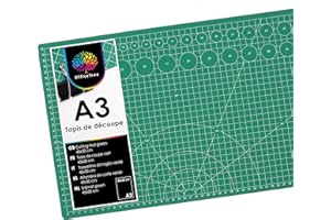 OfficeTree® Tapis de Decoupe Autocicatrisant A3- Plaque de Découpe – Tapis Coupe Couture pour Découpages Professionnels - 3 Couches de PVC Recyclable - (Vert)