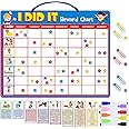 Magnetic Reward Chart, Dry Erase Kids Behavior Responsibility Task Board-84 Chores (Including 7 Blanks), 272 Magnetic Stars, 8 Markers & 3 Name Cards-Good Behavior Daily Routine to Motivate Kids